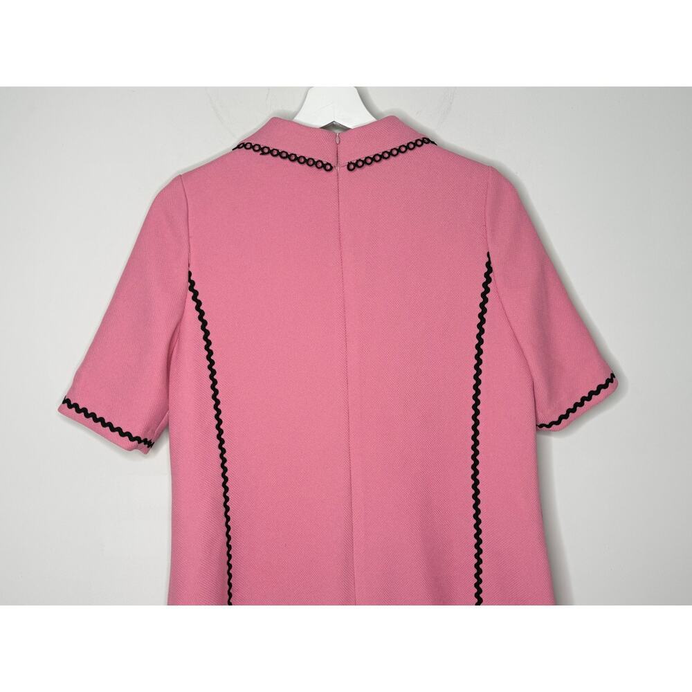 Sixdo Short Sleeve Patch Pocket Collared Mini Dress Pink Black Women's Large - Picture 3 of 10